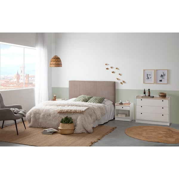 Balts naktsgaldiņš ar priedes koka virsmu Marckeric Monte-image-3