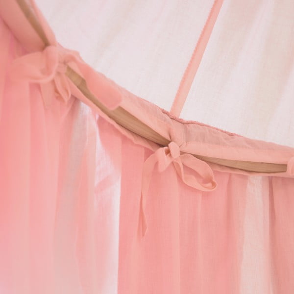 Gaiši rozā kokvilnas baldahīns Carelene – Kave Home-image-3