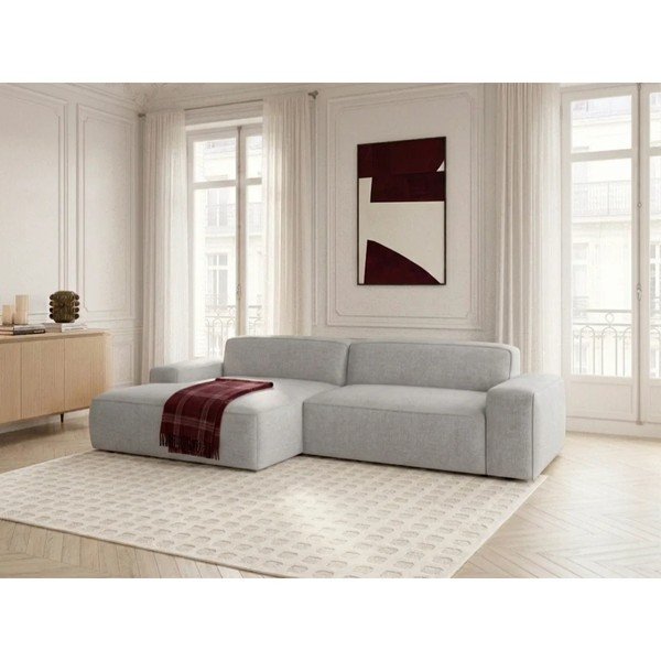 Pelēks salokāms/su elektriniu sėdynės reguliavimu stūra dīvāns (ar kreiso stūri) Abel – Bobochic Paris-image-2
