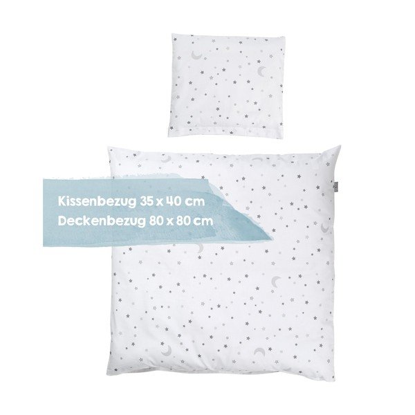 Balta kokvilnas bērnu gultas veļa 80x80 cm Sternenzauber – Roba-image-3