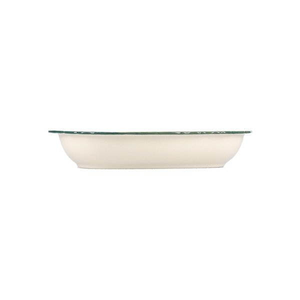 Zaļš/ziloņkaula krāsas servēšanas porcelāna šķīvis Cyril – S|P Collection-image-2