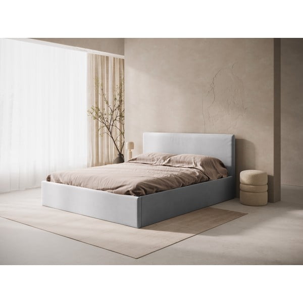 Gaiši pelēks polsterēts gultas galvgalis 150,5x100 cm Remo – Micadoni -image-1