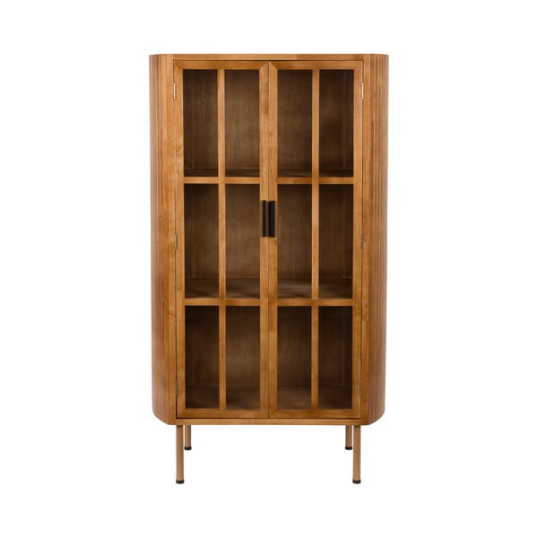 Dabīga toņa gumijkoka masīvkoka vitrīna 80x140x38 cm Yaz – White Label