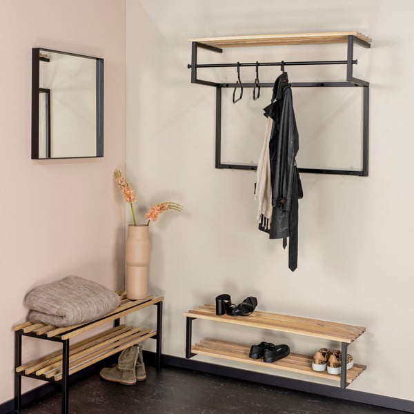 Melns/dabīga toņa metāla piekarināms apavu plaukts 100x26x34 cm Marco – Spinder Design-image-3