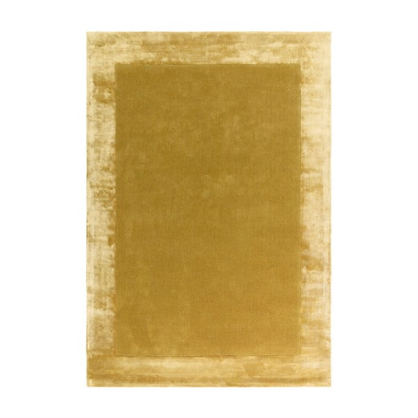 Okera dzeltens ar rokām darināts paklājs no vilnas maisījuma 120x170 cm Ascot – Asiatic Carpets