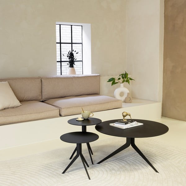 Melns metāla apaļš žurnālgaldiņš ø 78 cm Daley – Spinder Design-image-3