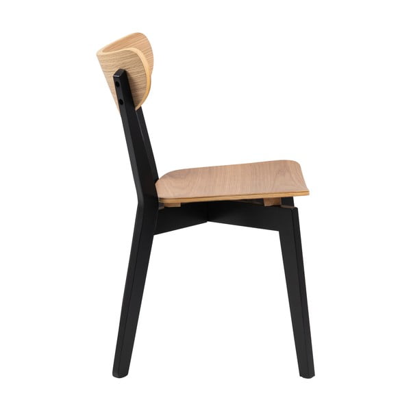 Melns/dabīga toņa pusdienu krēsls ar ozolkoka imitāciju Roxby – Actona-image-3