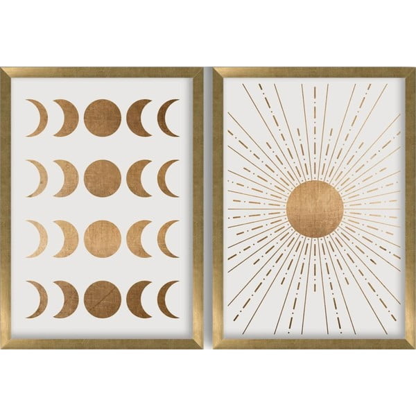 Plakāts rāmī 38x53 cm Moon & Sun – Wallity