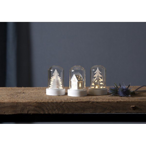 Balti gaismas dekori (3 gab.) ar Ziemassvētku motīvu ø 5,5 cm Kupol – Star Trading-image-1