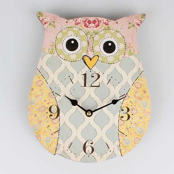 Koka pulkstenis "Cute Owl", 22,5x27,8 cm