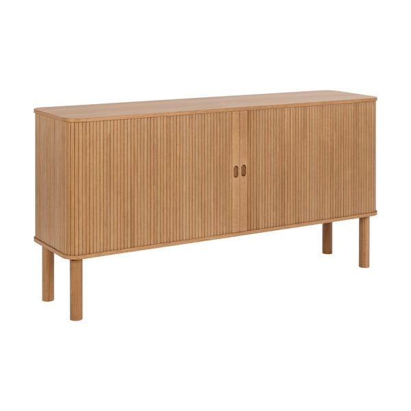 Dabīga toņa zema kumode ar ozolkoka imitāciju un bīdāmām durvīm 160x80 cm Langley – Actona-image-1