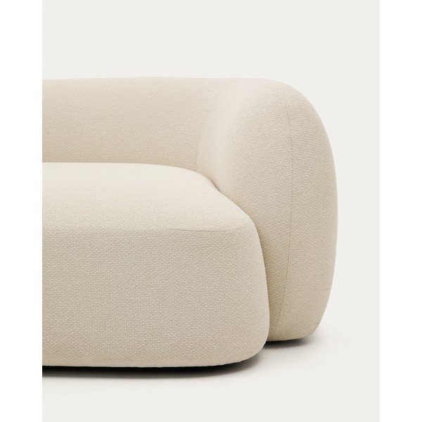 Krēmkrāsas stūra dīvāns no šenila auduma (ar kreiso stūri/ar zvilni) Martina – Kave Home-image-1