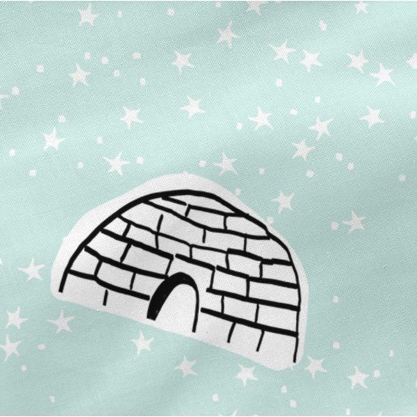 Bērnu kokvilnas palags Moshi Moshi Patchwork Igloo, 90 x 200 cm-image-1