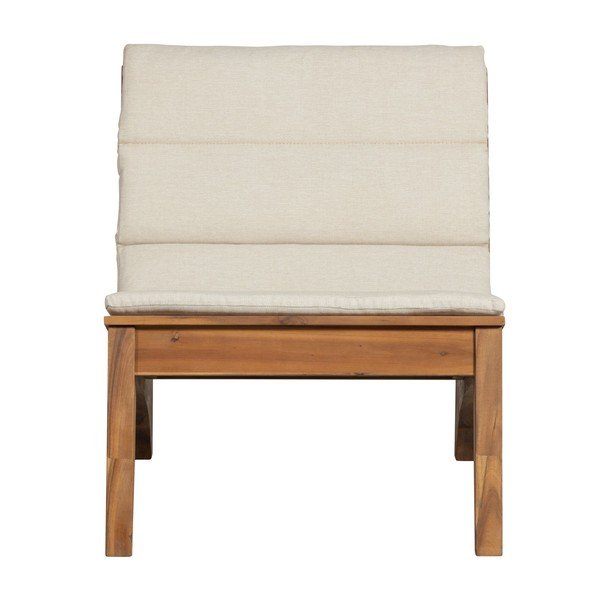 Krēmkrāsas/dabīga toņa masīvkoka dārza atpūtas krēsls Kenai – Exotan-image-2