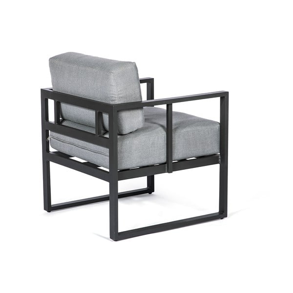 Grafīta pelēks dārza krēslu komplekts Bellisima un melns galds Loris, ø 35 cm-image-3