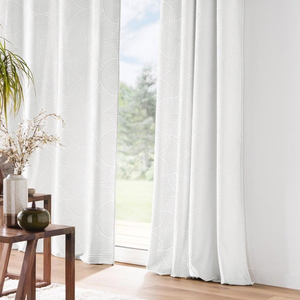 Balts samta aizkars 135x260 cm Eva – douceur d'intérieur-image-1