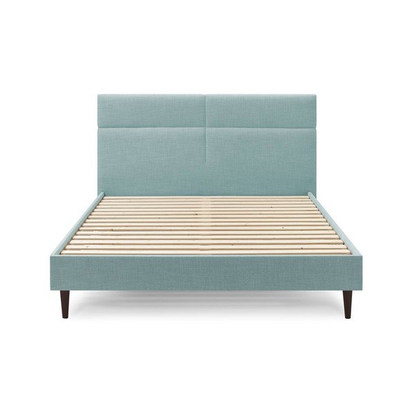 Tirkīza zila divguļamā gulta Bobochic Paris Elyna Dark, 160 x 200 cm-image-1