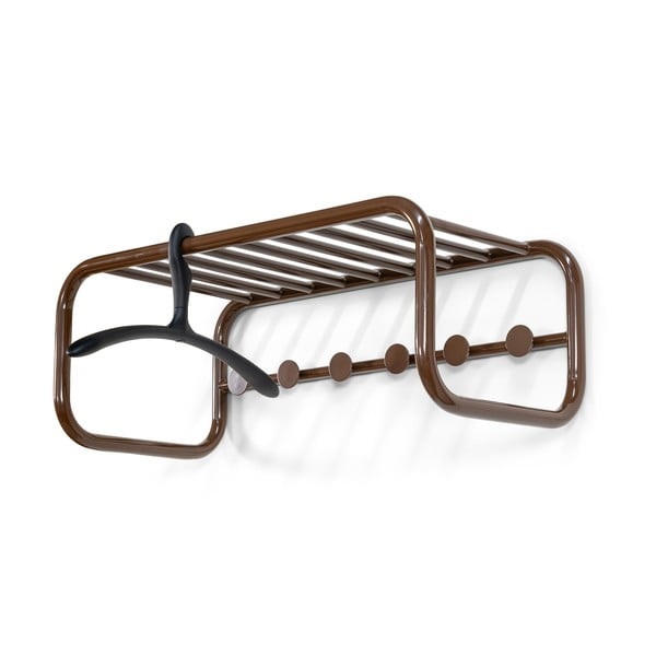 Tumši brūns metāla sienas pakaramais ar plauktu 72 cm Retro – Spinder Design-image-3