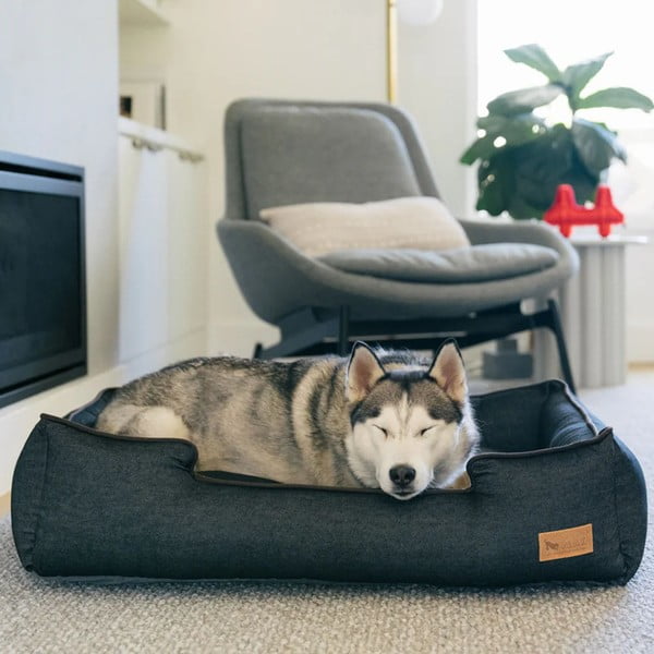 Tumši zila mājdzīvnieku gulta suņiem 100x75 cm Lounge Bed Denim Medieval Blue / Dark Chocolate L – P.L.A.Y.-image-1