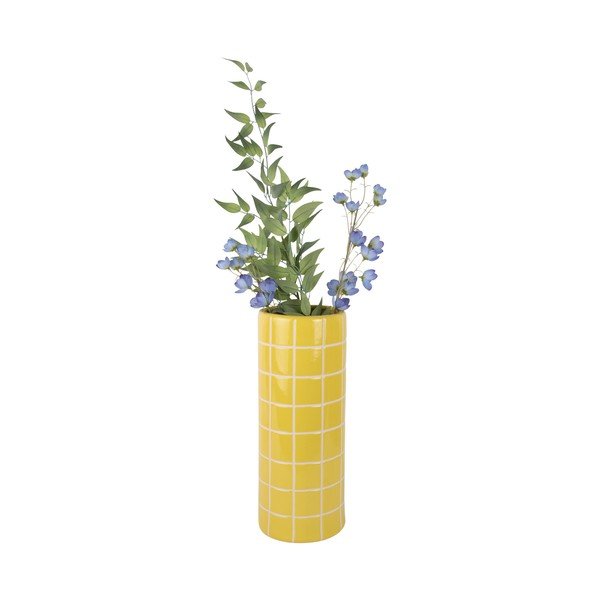 Dzeltena keramikas vāze (augstums 40 cm) Retro Tiles – PT LIVING-image-2