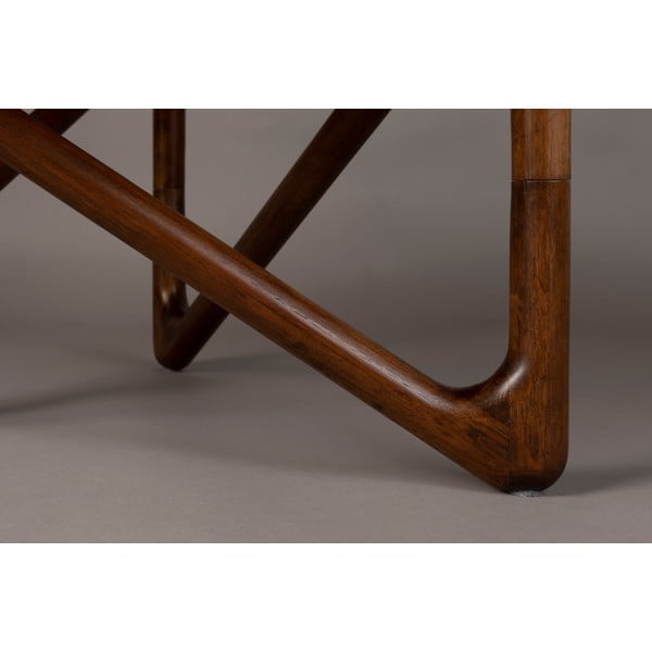 Brūns apaļš žurnālgaldiņš ar stikla galda virsmu ø 80 cm Naia – Dutchbone-image-1