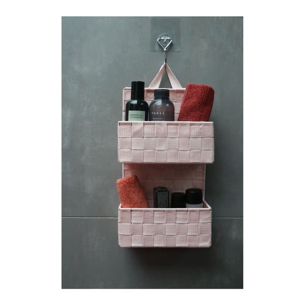 Gaiši rozā divlīmeņu piekaramais grozs Compactor Bristol-image-1