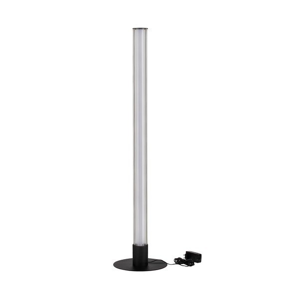 Matēti melna alumīnija LED stāvlampa ar regulējamu spilgtumu ar stikla abažūru (augstums 130 cm) Glovia – Nova Luce
