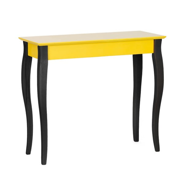Dzeltens konsoles galds ar melnām kājām Ragaba Lilo, platums 85 cm