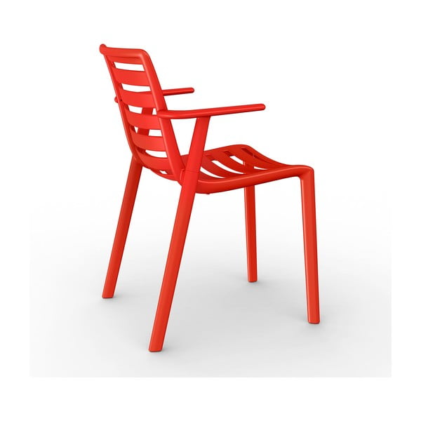 2 sarkanu dārza krēslu komplekts ar roku balstiem Resol Slatkat