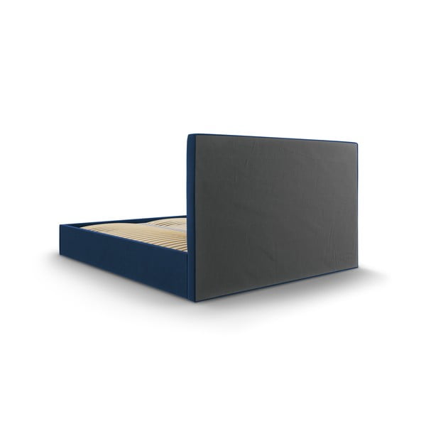 Tumši zila samta divguļamā gulta Mazzini Beds Juniper, 160 x 200 cm-image-4