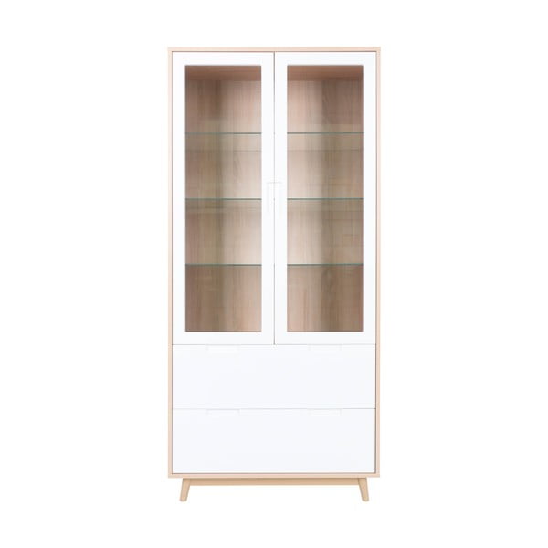 Balta vitrīna ar priedes imitāciju 45x195 cm Copenhagen – House Nordic