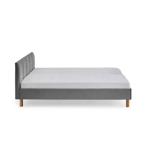 Pelēka polsterēta divvietīga gulta bez režģa 180x200 cm Joker – Meise Möbel-image-2