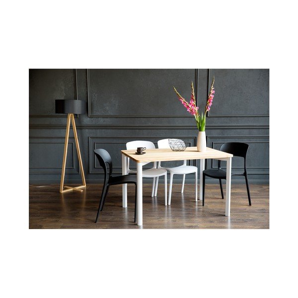 Balts pusdienu galds ar noapaļotām kājām Ragaba TRIVENTI, 120 x 80 cm-image-1