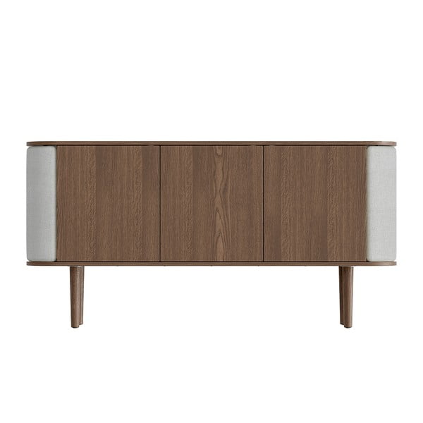 Pelēka/brūna zema kumode ar ozolkoka imitāciju 150x75 cm Treasures – UMAGE-image-3