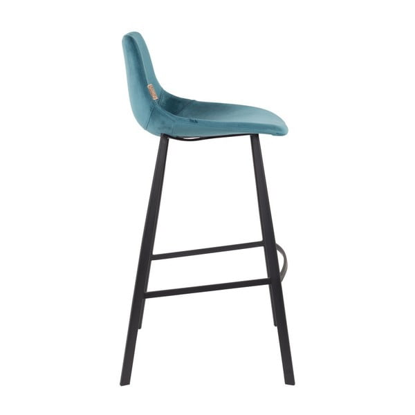 2 benzīna zilu bāra krēslu komplekts ar samta apdari Dutchbone, augstums 106 cm-image-3
