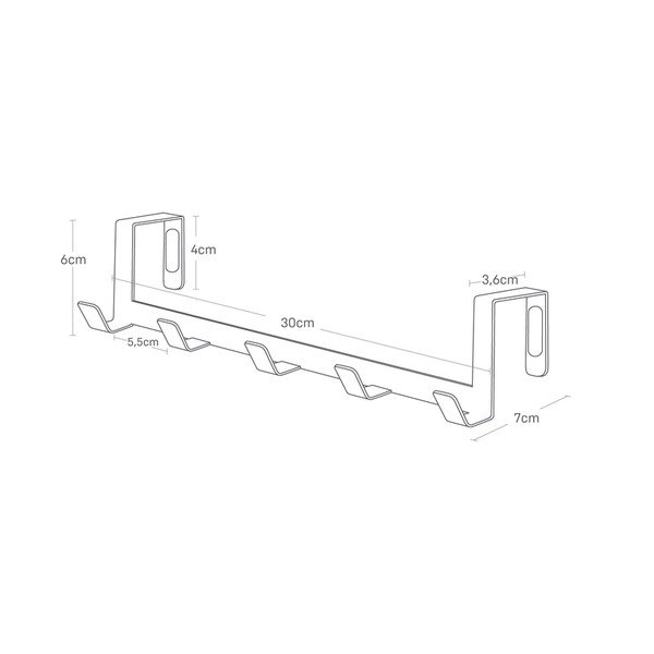 Balts metāla durvju pakaramais 30 cm Tower – YAMAZAKI-image-4