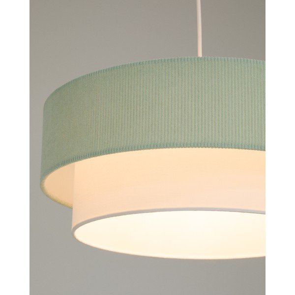 Balta/tirkīzzila bērnu lampa ar auduma abažūru Bianella – Kave Home-image-2