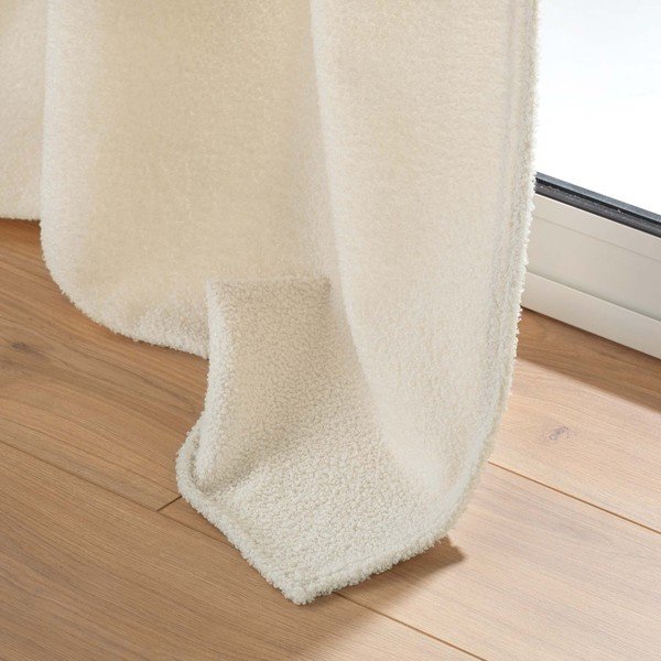 Krēmkrāsas buklē aizkars 140x240 cm Wooly – douceur d'intérieur-image-4