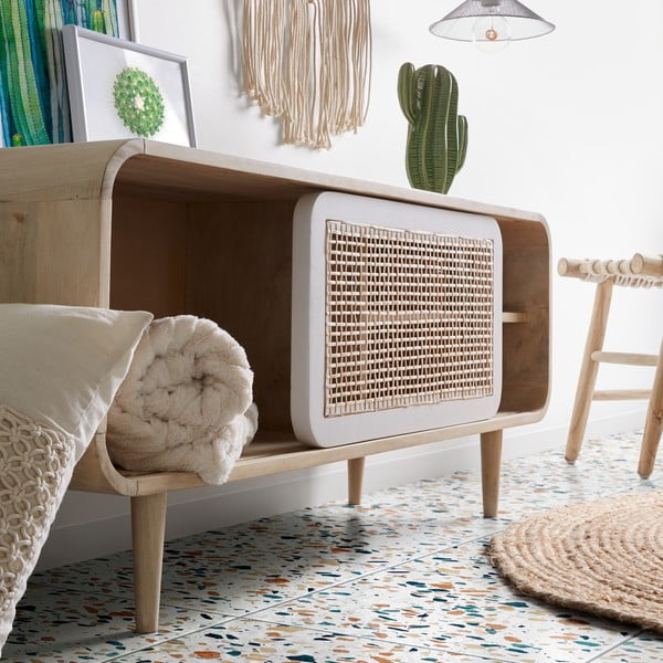 Tīkkoka taburete ar kokvilnas virves sēdekli Kave Home Eclipse-image-2