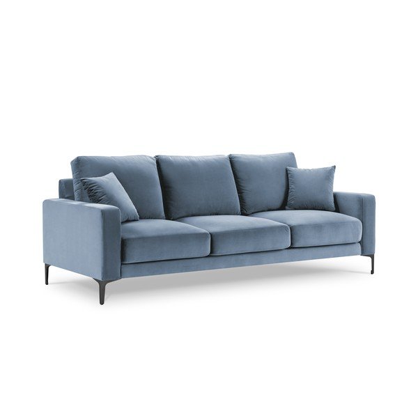 Gaiši zils samta dīvāns Kooko Home Harmony, 220 cm-image-3