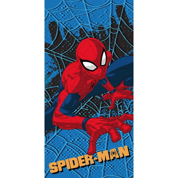Sarkans/zils mikrošķiedras bērnu dvielis 70x140 cm Spider-man – Jerry Fabrics