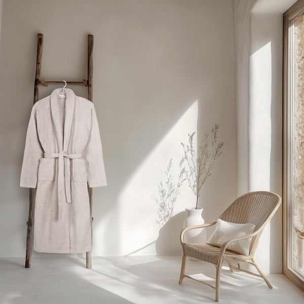 Bēšs kokvilnas halāts M/L Terry – HIP-image-1