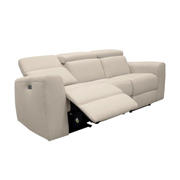 Balts dīvāns no ādas imitācijas 216 cm Capena – Støraa-image-1