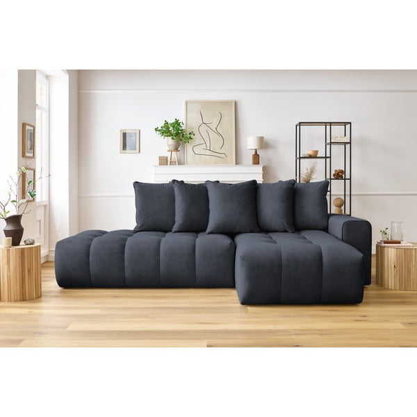 Tumši zils stūra dīvāns (labais stūris) Mont–Blanc – Bobochic Paris-image-1