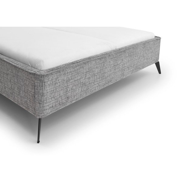 Pelēka polsterēta divvietīga gulta bez režģa 140x200 cm Alicante – Meise Möbel-image-3