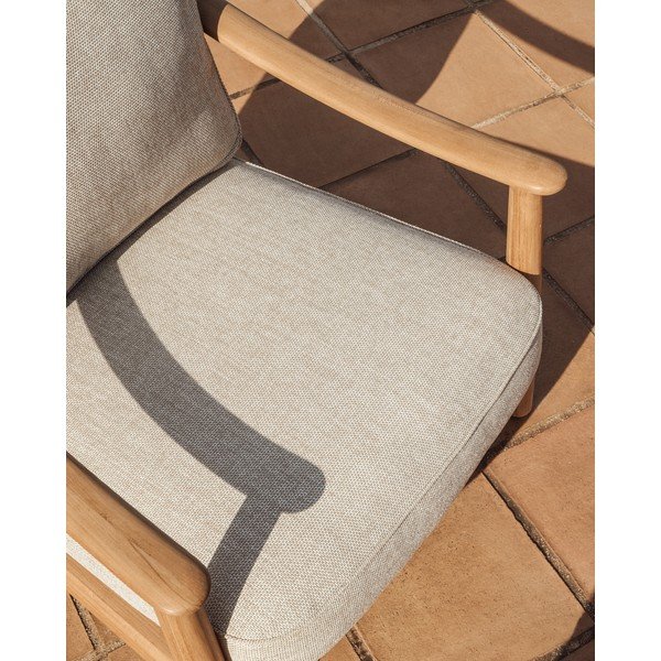 Gaiši pelēks polsterēts dārza atpūtas krēsls Elunda – Kave Home-image-4