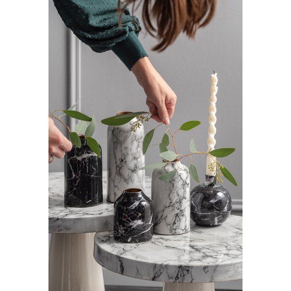 Melnbalts dzelzs svečturis PT LIVING Marble, augstums 10 cm-image-1