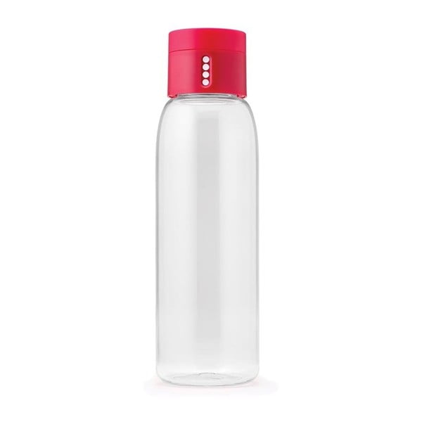 Rozā pudele ar skaitītāju Joseph Joseph Dot, 600 ml