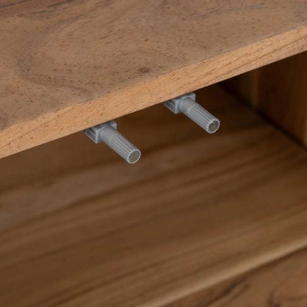 Dabīga toņa akācijas masīvkoka vitrīna 180x80x40 cm Creel – Ixia-image-3