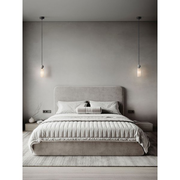 Matēti melna akmens piekaramā lampa ar stikla abažūru ø 6 cm Filomena – Nova Luce-image-1